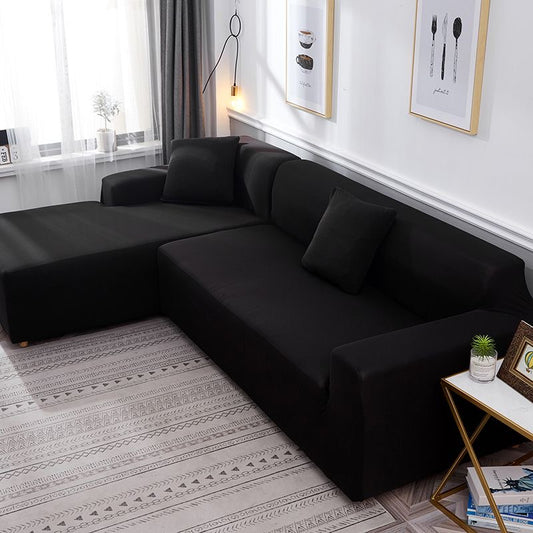 4 size stretchy sofa covers black