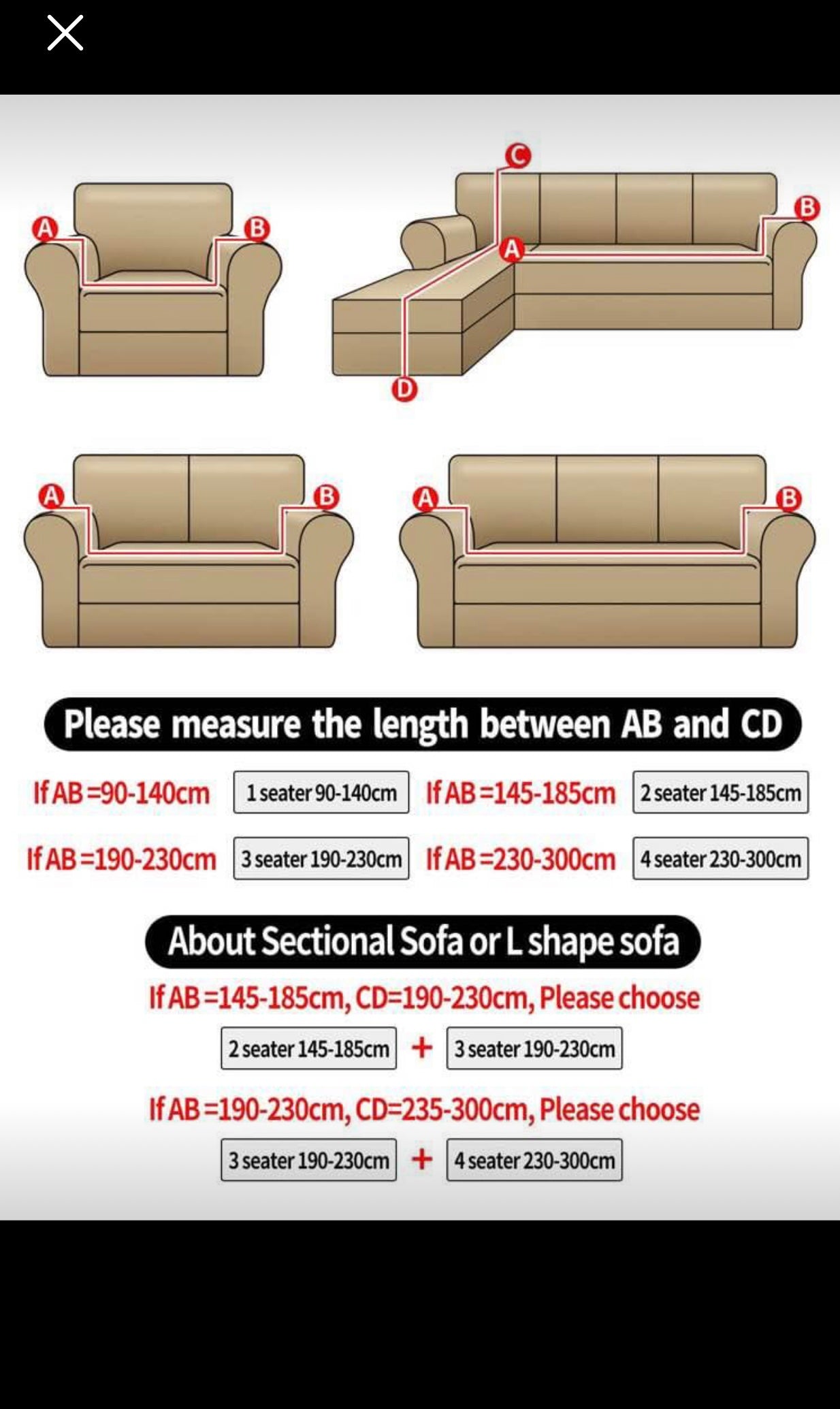 4 sizes Stretchy sofa covers